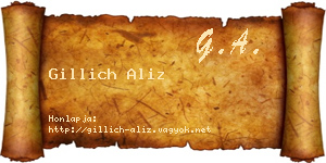 Gillich Aliz névjegykártya